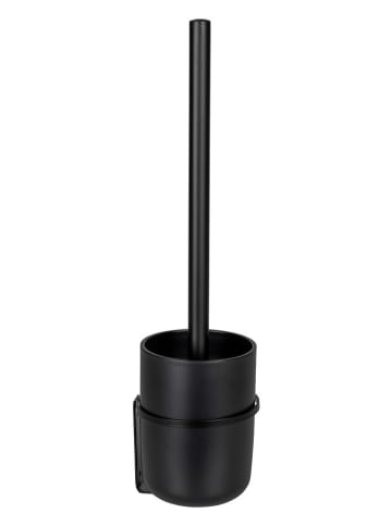 Wenko WC-Garnitur "Turbo-Loc Caprino" in Schwarz - (B)9,5 x (H)35 x (T)10 cm