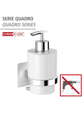 Wenko Zeepdispenser "Turbo-Loc Quadro" wit - (B)7 x (H)15 x (D)9,5 cm