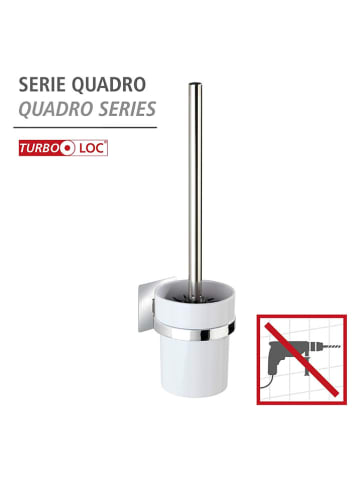 Wenko WC-Garnitur ''Quadro'' in Weiß - (B)9,5 x (H)35,5 x (T)12 cm