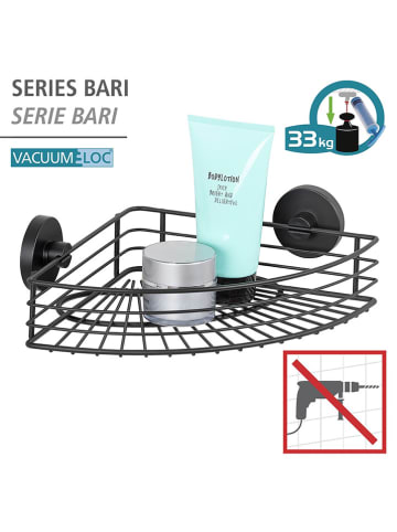 Wenko Doucherek "Vacuum-Loc Bari" zwart - (B)35 x (H)9 x (D)22,5 cm