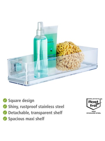 Wenko Duschablage "Vacuum-Loc Quadro" in Transparent - (B)38,5 x (H)8,5 x (T)14,5 cm