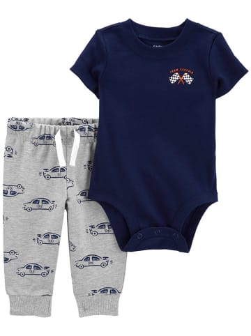 carter's 2-delige outfit donkerblauw/grijs