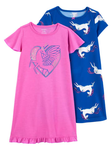 carter's 2-delige set: nachthemden roze/donkerblauw