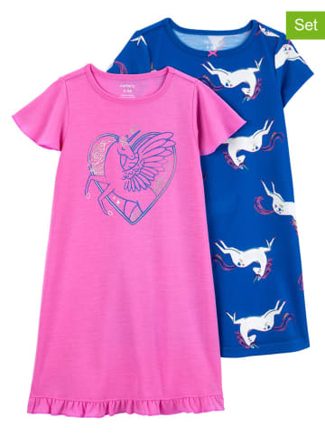 carter's 2-delige set: nachthemdjes roze/donkerblauw