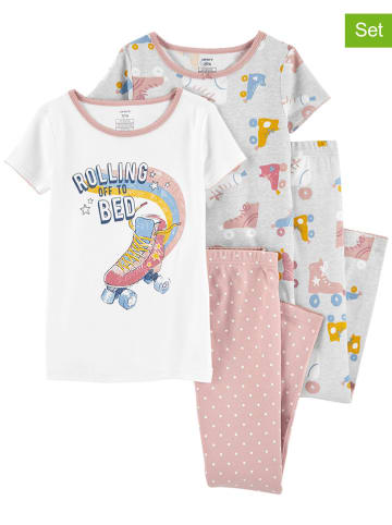 carter's 2-er Set: Pyjamas in Rosa/ Grau/ Weiß