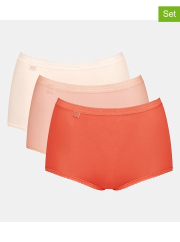 Sloggi 3er-Set: Taillenpantys in Beige/ Creme/ Orange