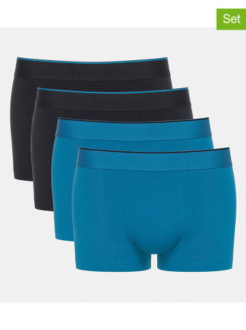 Sloggi 4-delige set: boxershorts blauw/zwart