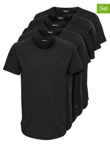 ONLY & SONS 5er-Set: Shirts in Schwarz