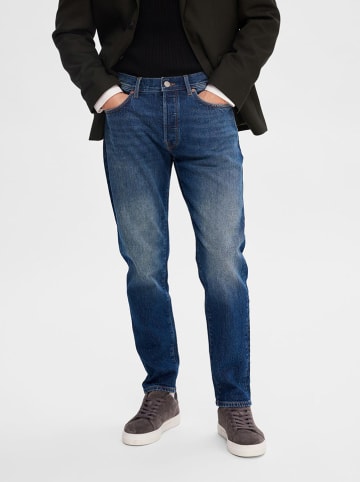 SELECTED HOMME Spijkerbroek - tapered fit - donkerblauw