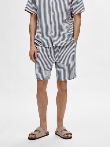 SELECTED HOMME Shorts in Blau/ Weiß