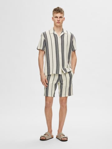 SELECTED HOMME Hemd in Creme/ Blau
