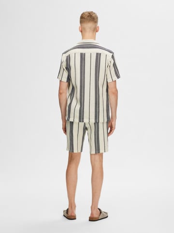 SELECTED HOMME Hemd in Creme/ Blau