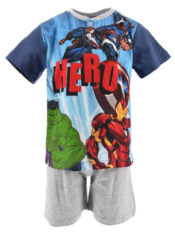 MARVEL Avengers Piżama "Avengers Classic" w kolorze granatowo-szarym ze wzorem