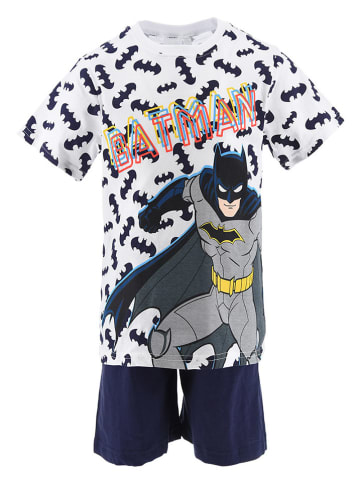 Batman Pyjama "Batman" in Weiß/ Dunkelblau/ Bunt