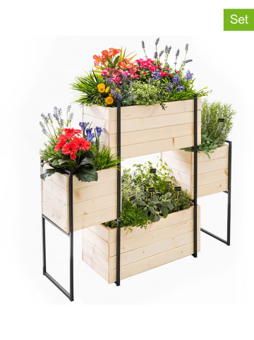 Inkazen 4-delige bloembakset naturel - (B)120 x (H)90 x (D)30 cm