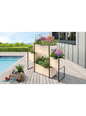 Inkazen 4tlg. Blumenkasten-Set in Natur - (B)120 x (H)90 x (T)30 cm