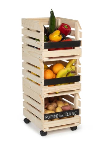 Inkazen Kast op wielen naturel - (B)37 x (H)80 x (D)30 cm