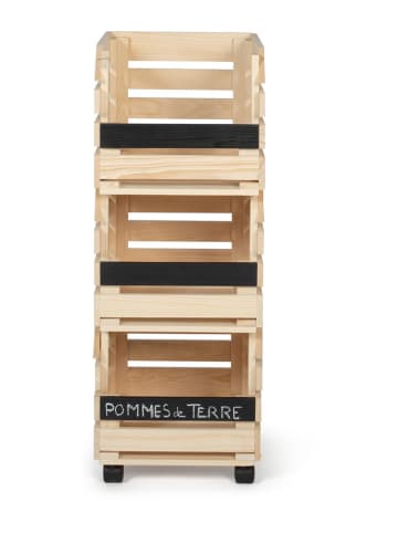 Inkazen Kast op wielen naturel - (B)37 x (H)80 x (D)30 cm