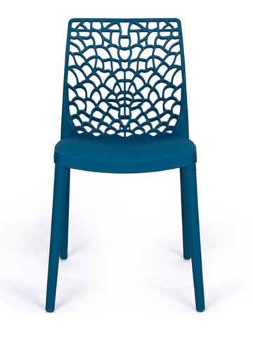 Inkazen 4er-Set: Gartenstühle in Blau - (B)45,5 x (H)81,5 x (T)52,5 cm