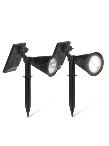 Inkazen 2-delige set: ledsolarlampen zwart - (B)12 x (H)18 x (D)9 cm