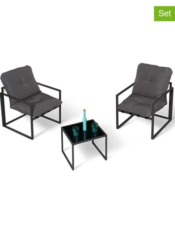 Inkazen 3-delige tuinmeubelset antraciet/zwart