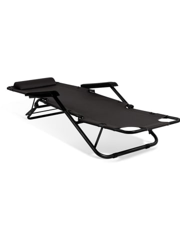 Inkazen 2er-Set: Liegestühle in Schwarz - (B)145 x (H)86 x (T)61 cm