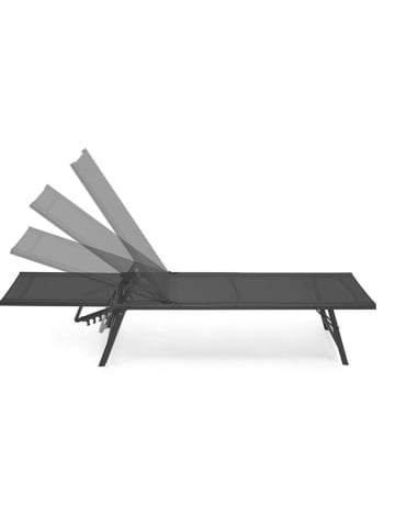 Inkazen 2er-Set: Liegestühle in Anthrazit - (B)190 x (H)33 x (T)58 cm