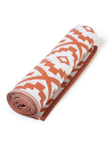 Inkazen Outdoortapijt terracotta/wit