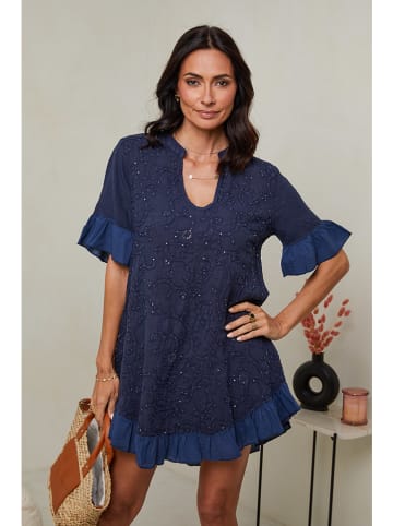 Le Monde du Lin Leinen-Kleid in Dunkelblau