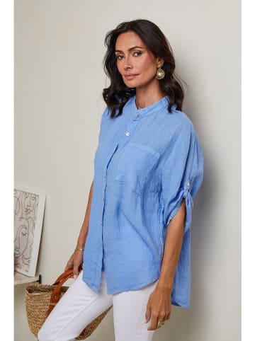 Le Monde du Lin Linnen blouse lichtblauw