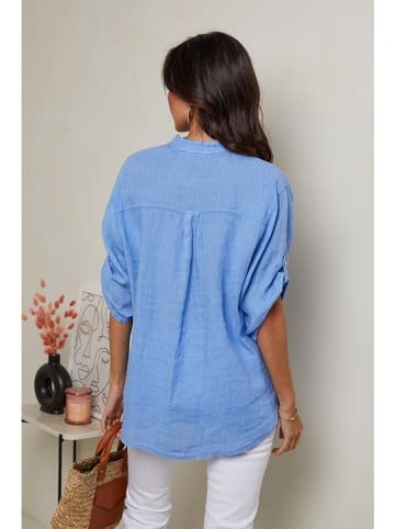 Le Monde du Lin Linnen blouse lichtblauw