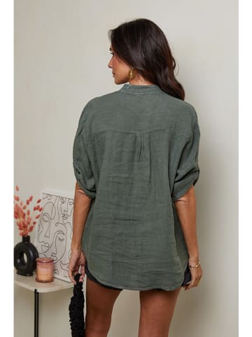 Le Monde du Lin Linnen blouse kaki