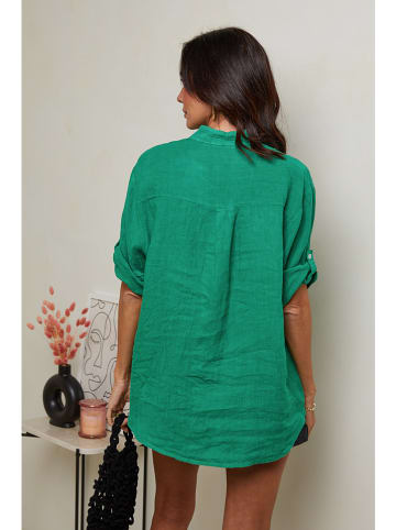 Le Monde du Lin Linnen blouse groen