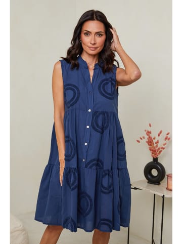 Le Monde du Lin Leinen-Kleid in Dunkelblau