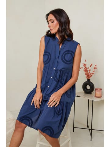 Le Monde du Lin Leinen-Kleid in Dunkelblau