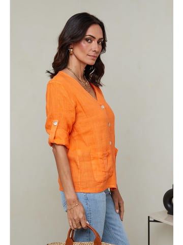 Le Monde du Lin Linnen blouse oranje