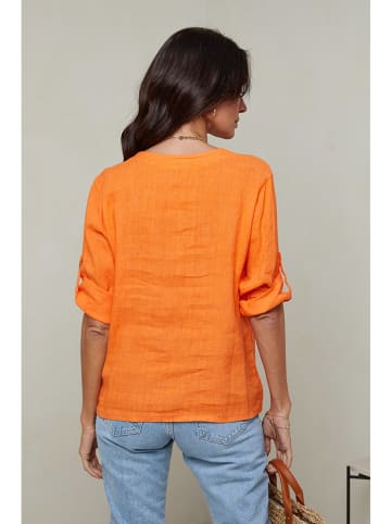 Le Monde du Lin Linnen blouse oranje