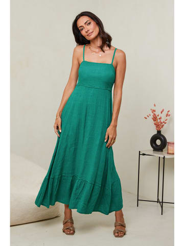 Le Monde du Lin Leinen-Kleid in Grün