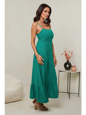 Le Monde du Lin Leinen-Kleid in Grün