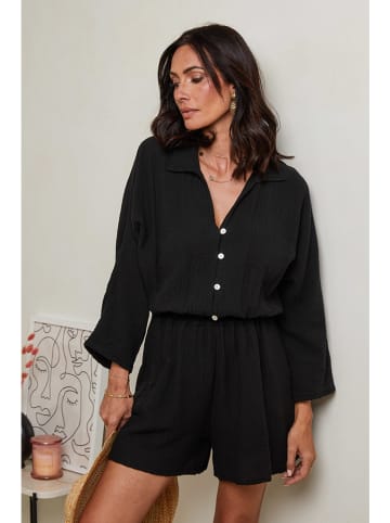 Le Monde du Lin Linnen jumpsuit zwart