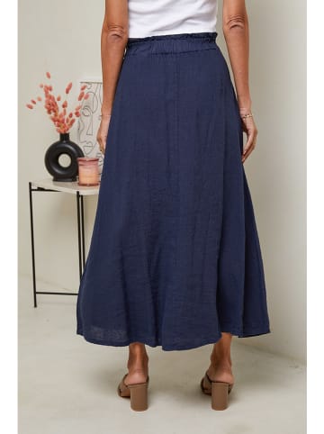 Le Monde du Lin Linnen rok donkerblauw