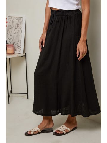 Le Monde du Lin Lniana spódnica w kolorze czarnym