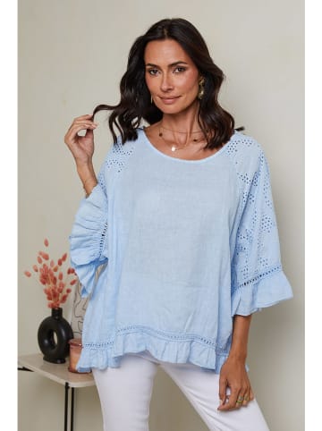 Le Monde du Lin Leinen-Bluse in Hellblau