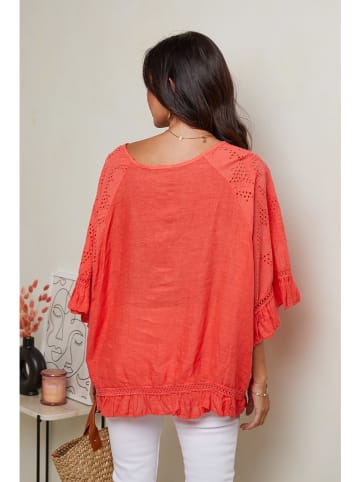 Le Monde du Lin Linnen blouse oranje