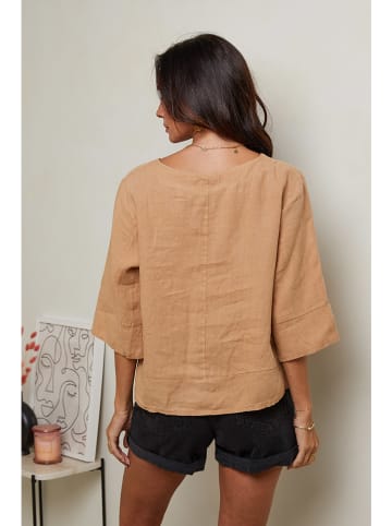 Le Monde du Lin Leinen-Bluse in Camel