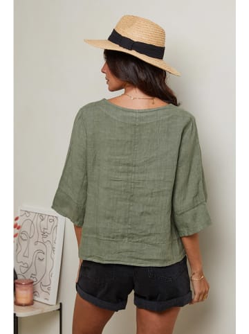 Le Monde du Lin Leinen-Shirt in Grün