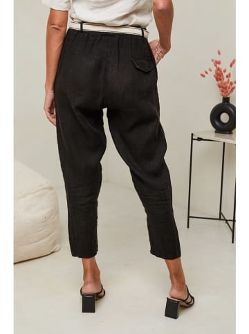 Le Monde du Lin Leinen-Hose in Schwarz