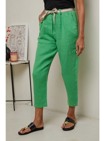 Le Monde du Lin Linnen broek groen