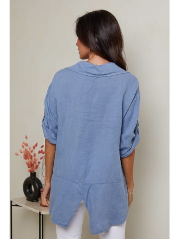 Le Monde du Lin Linnen blouse lichtblauw