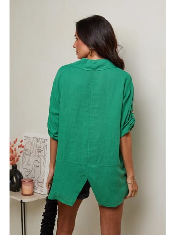 Le Monde du Lin Linnen blouse groen